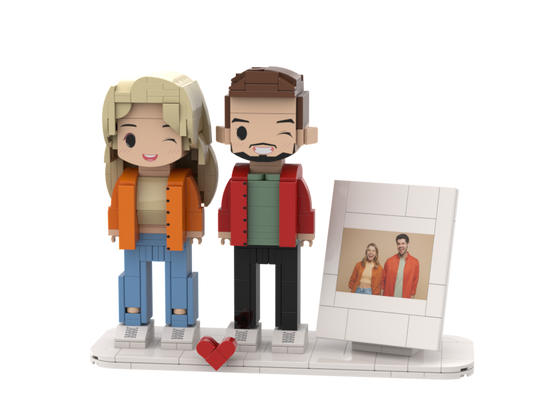 Painted - 2 Personalized Figures with Frame Holder